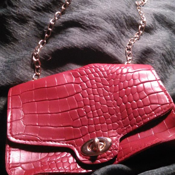 Faux Leather Red Mini Handbag - Picture 1 of 10